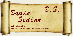 David Sedlar vizit kartica